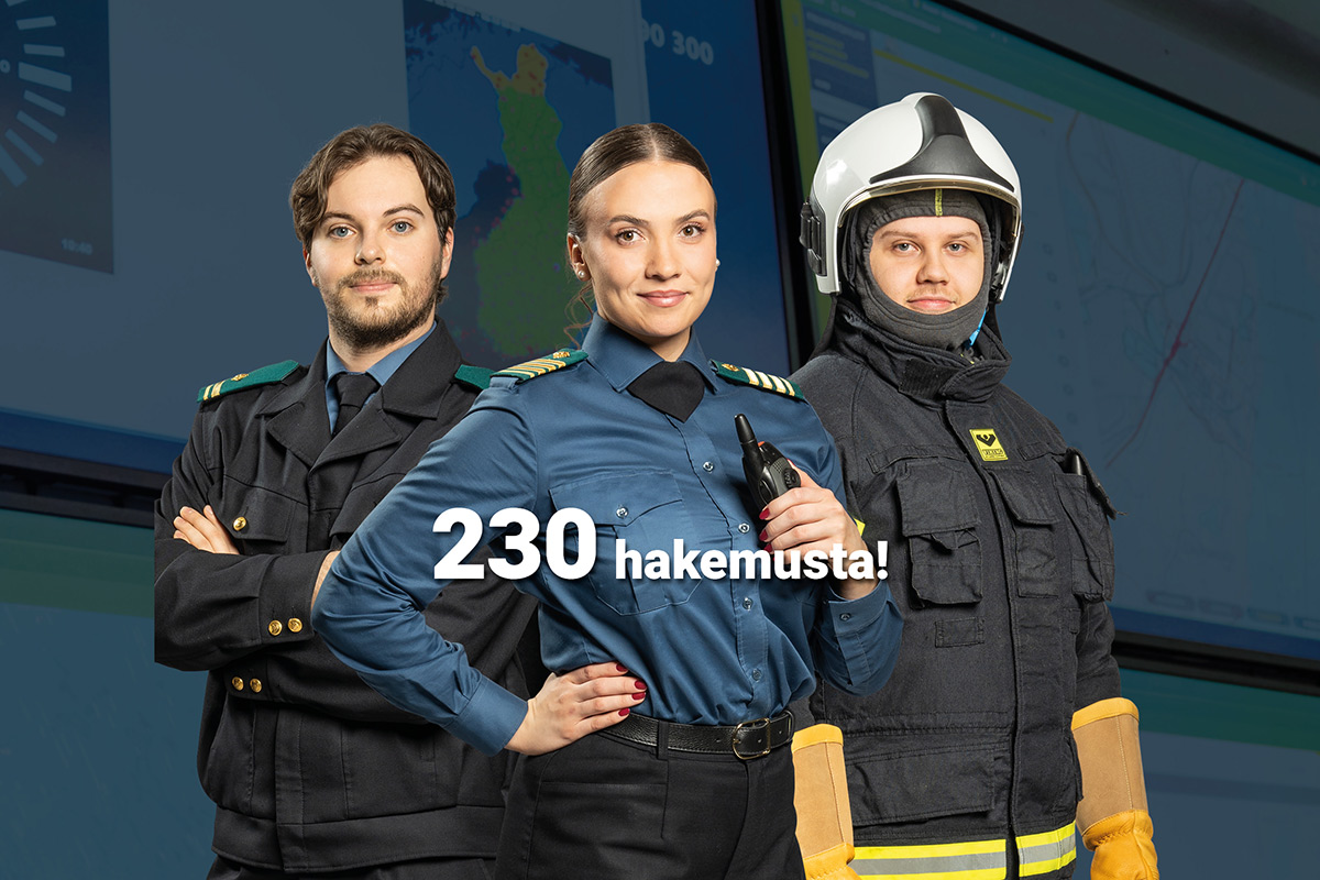 230 hakemusta pelastusalan päällystötutkintoon (AMK) elokuussa 2025 alkavaan koulutukseen.