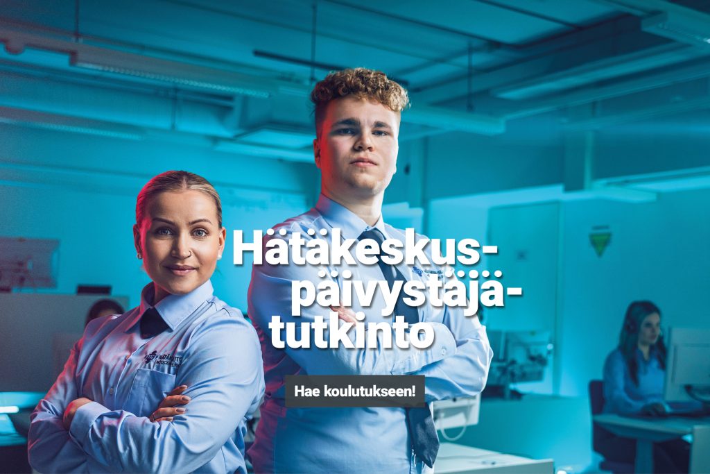 Kaksi hätäkeskuspäivystäjä opiskelijaa.
